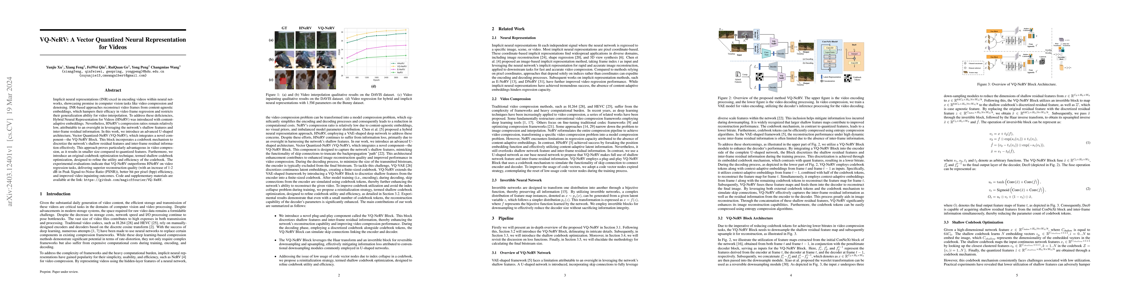 Thumbnail for VQ-NeRV: A Vector Quantized Neural Representation for Videos