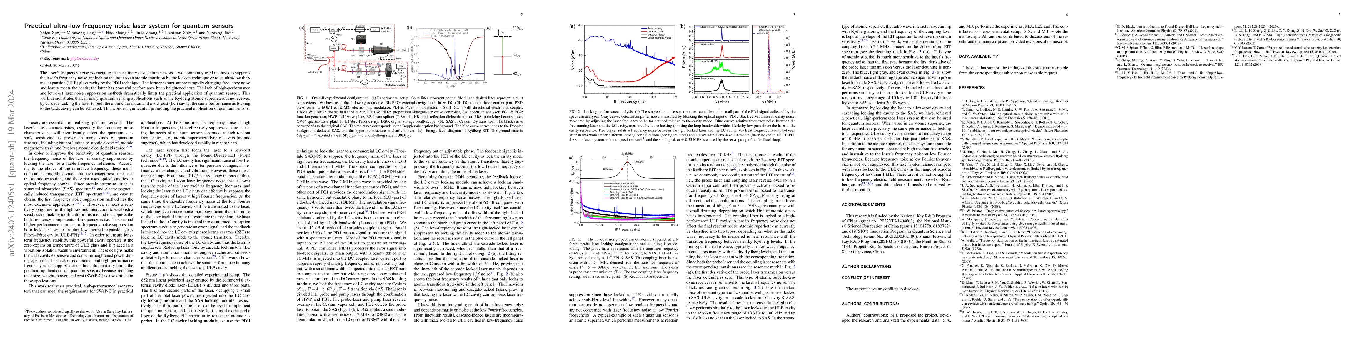 Thumbnail for Practical ultra-low frequency noise laser system for quantum sensors