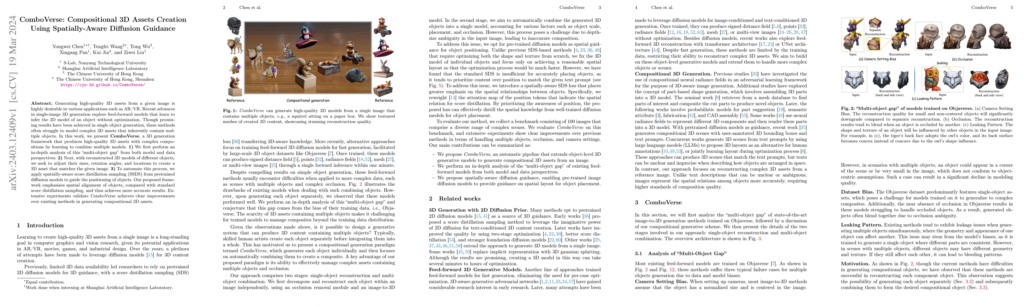 Thumbnail for ComboVerse: Compositional 3D Assets Creation Using Spatially-Aware
  Diffusion Guidance