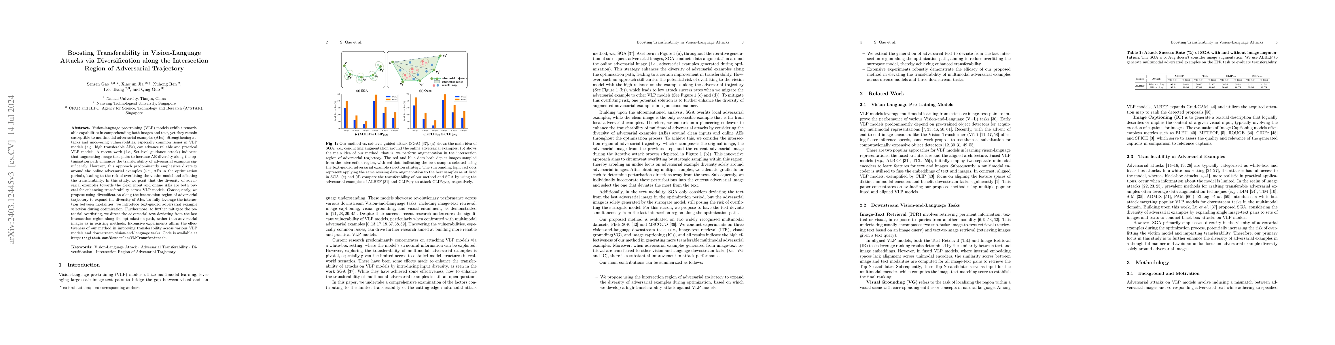 Thumbnail for Boosting Transferability in Vision-Language Attacks via Diversification
  along the Intersection Region of Adversarial Trajectory