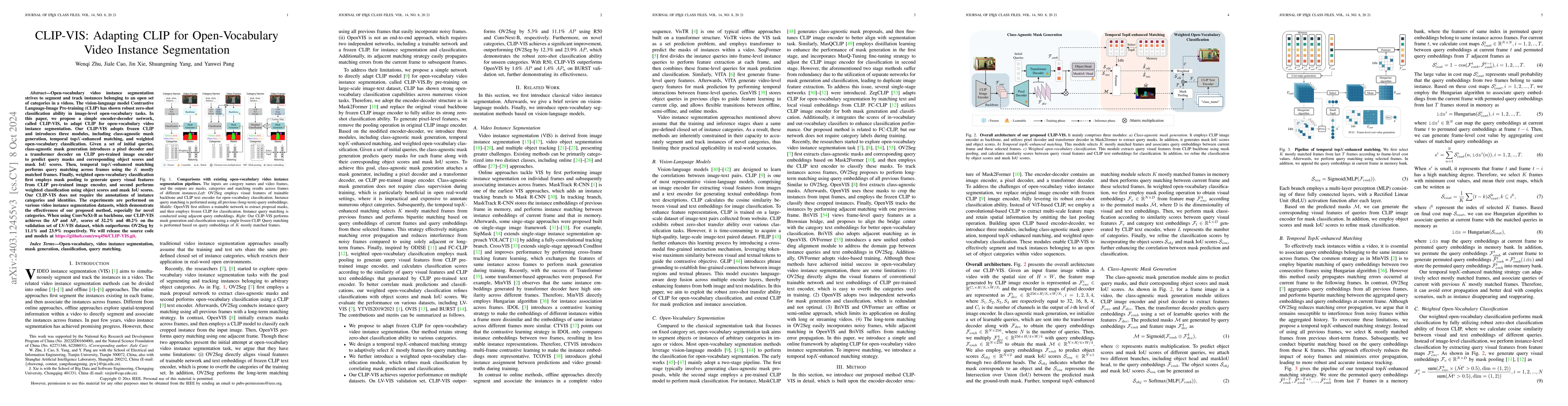 Thumbnail for CLIP-VIS: Adapting CLIP for Open-Vocabulary Video Instance Segmentation