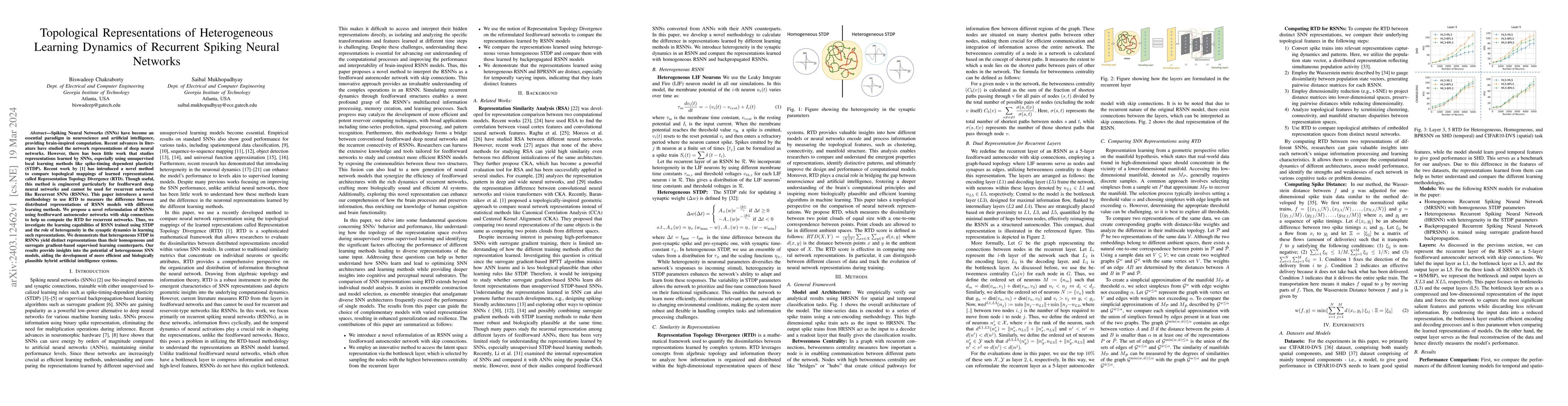 Thumbnail for Topological Representations of Heterogeneous Learning Dynamics of
  Recurrent Spiking Neural Networks