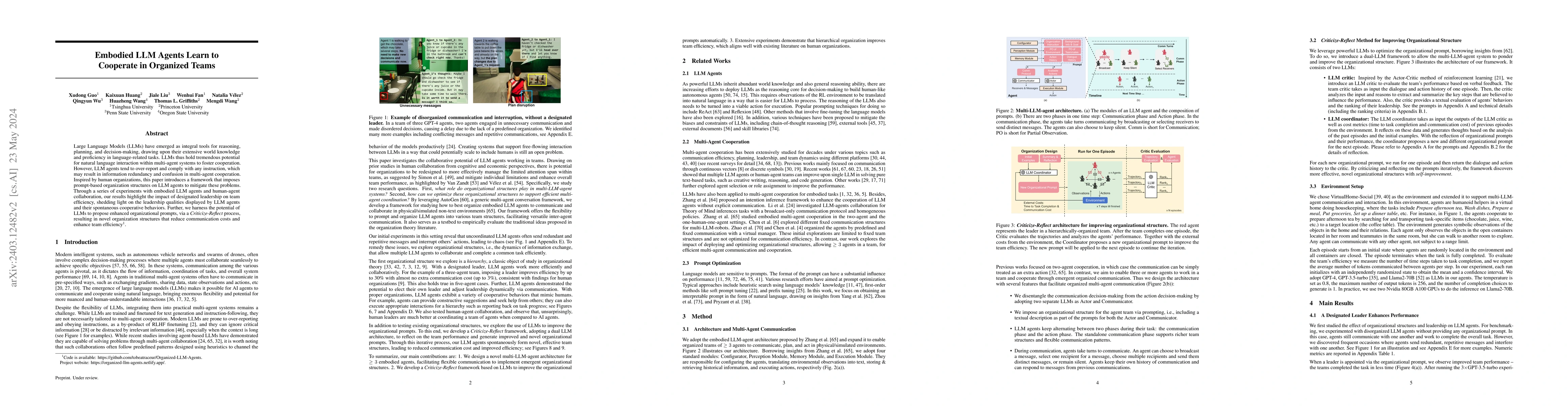 Thumbnail for Embodied LLM Agents Learn to Cooperate in Organized Teams