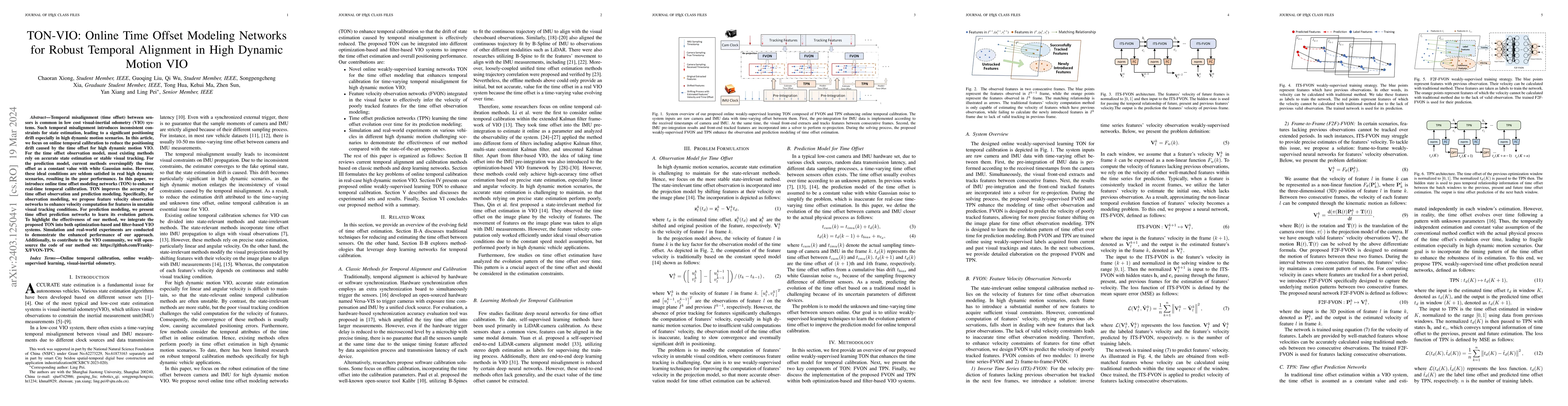 Thumbnail for TON-VIO: Online Time Offset Modeling Networks for Robust Temporal
  Alignment in High Dynamic Motion VIO