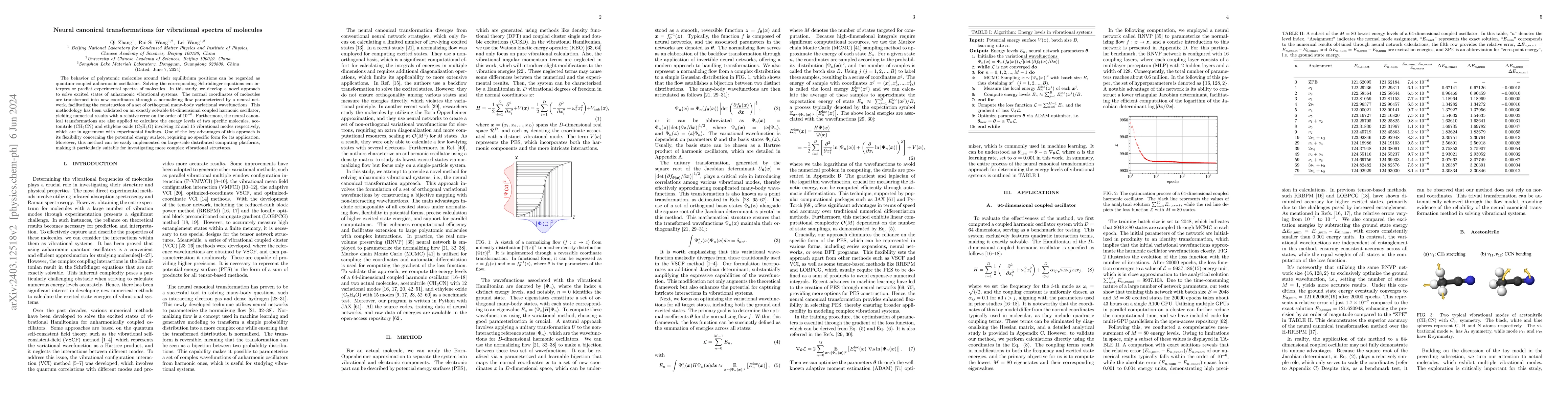 Thumbnail for Neural canonical transformations for vibrational spectra of molecules