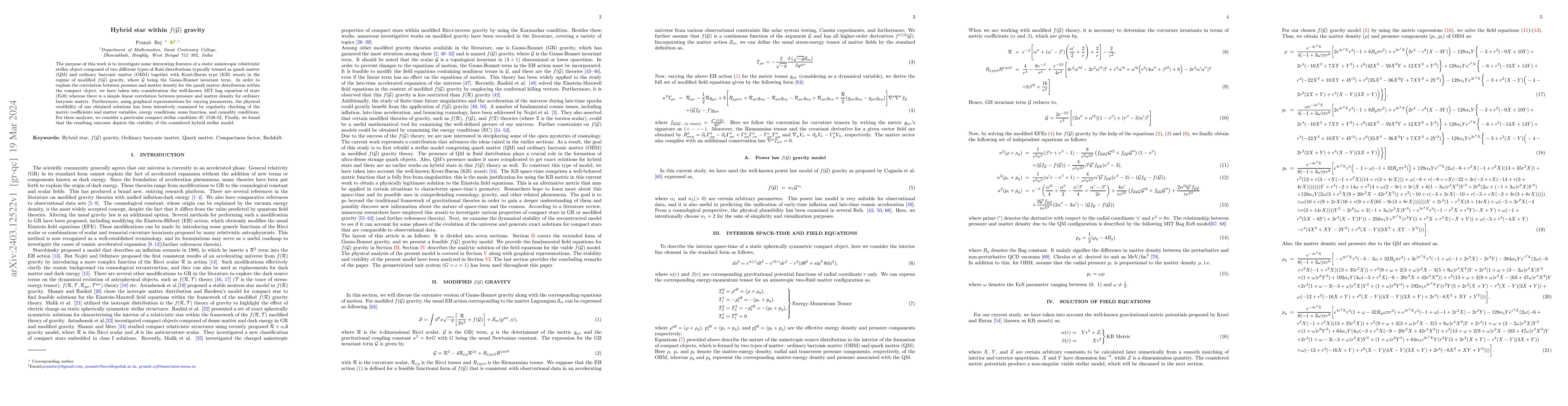 Thumbnail for Hybrid star within $f(\mathcal{G})$ gravity
