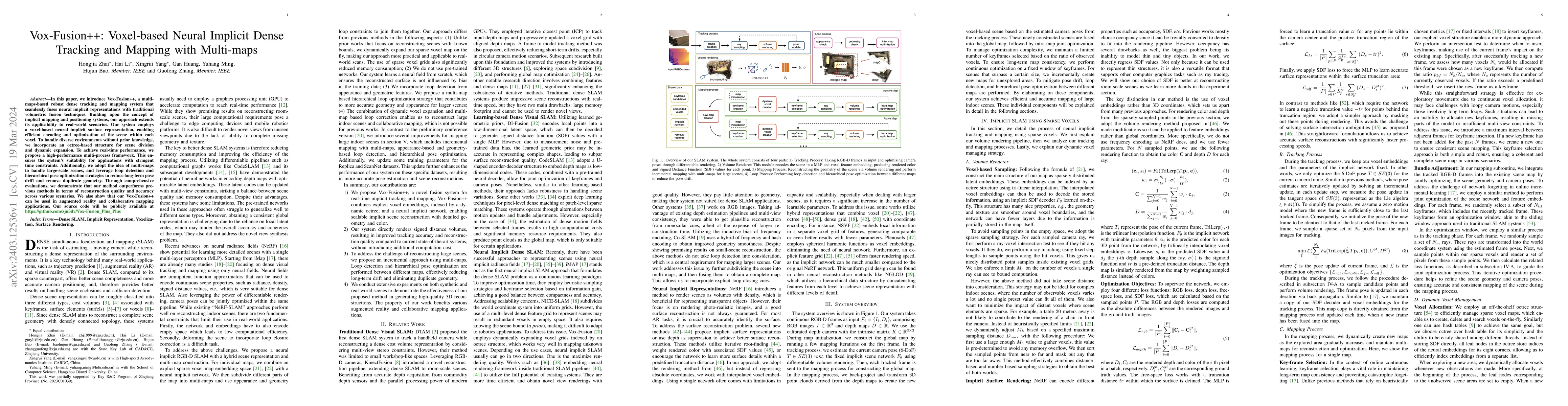 Thumbnail for Vox-Fusion++: Voxel-based Neural Implicit Dense Tracking and Mapping
  with Multi-maps