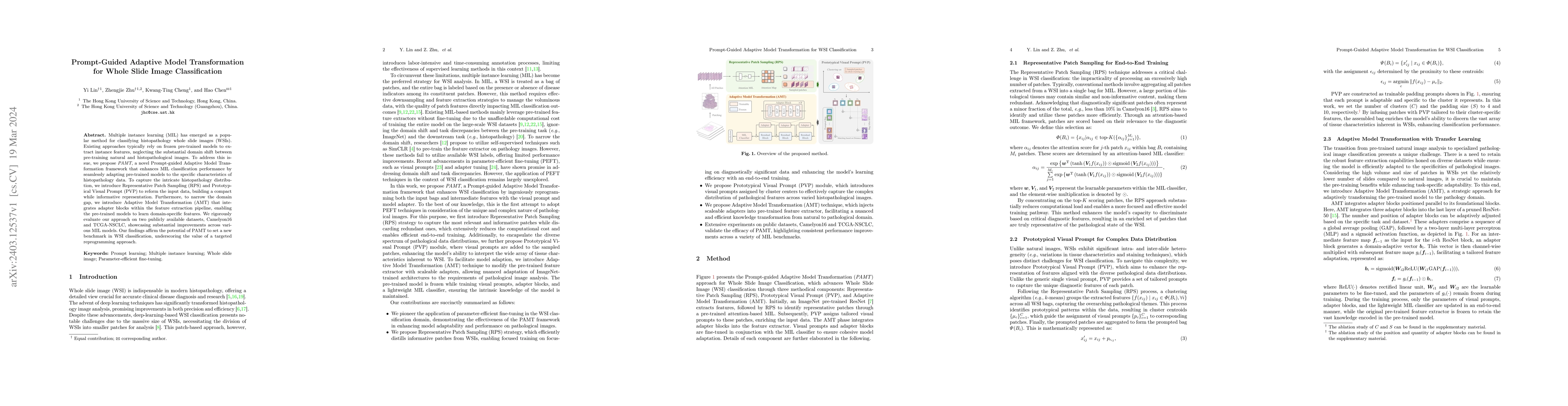 Thumbnail for Prompt-Guided Adaptive Model Transformation for Whole Slide Image
  Classification