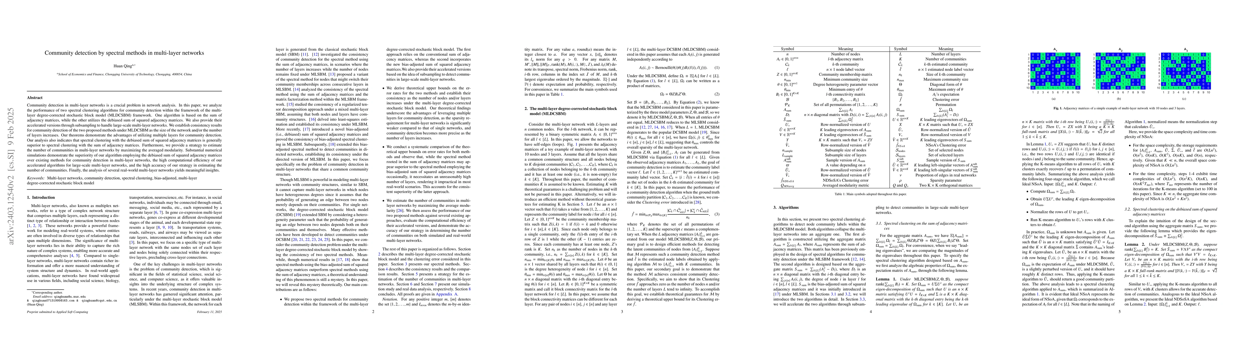 Thumbnail for Community detection by spectral methods in multi-layer networks