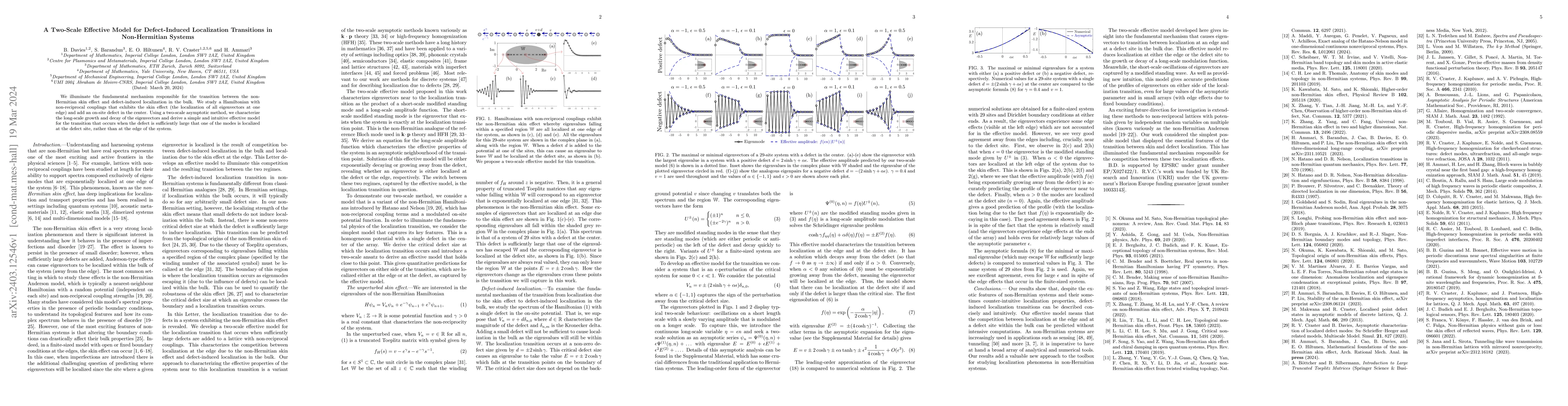 Thumbnail for A two-scale effective model for defect-induced localization transitions
  in non-Hermitian systems