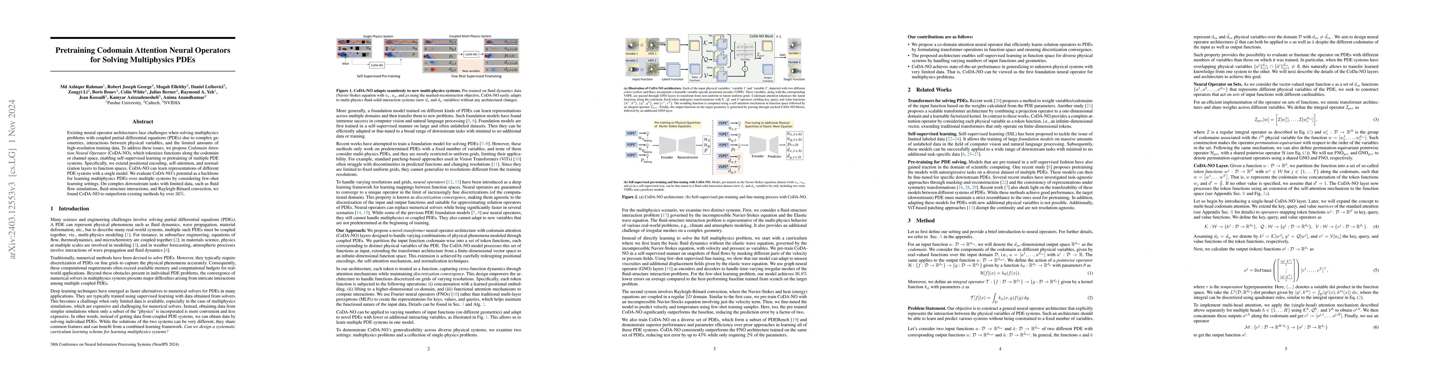 Thumbnail for Pretraining Codomain Attention Neural Operators for Solving Multiphysics
  PDEs