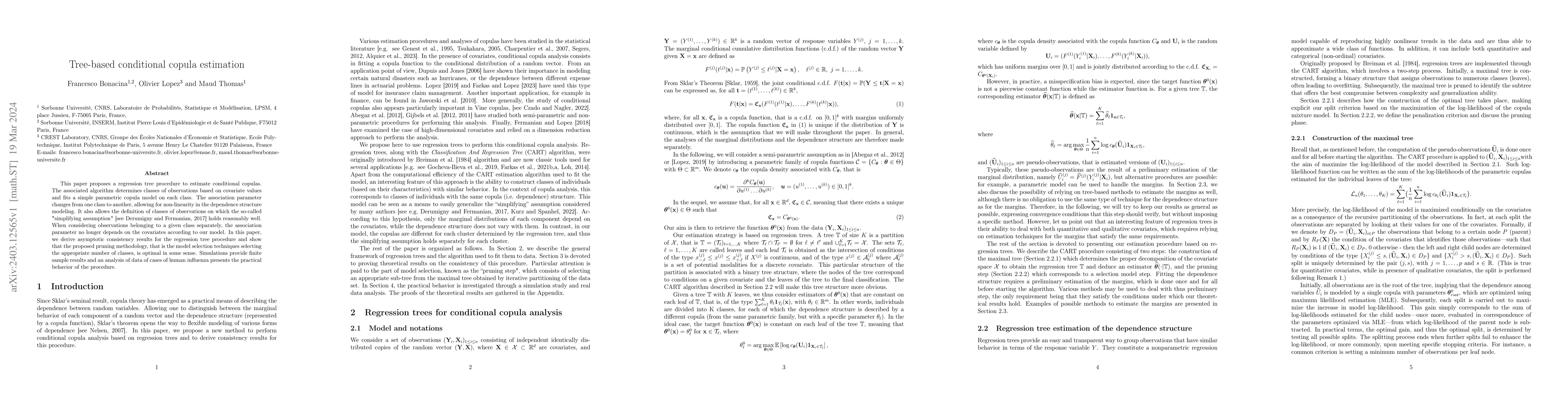 Thumbnail for Tree-based conditional copula estimation