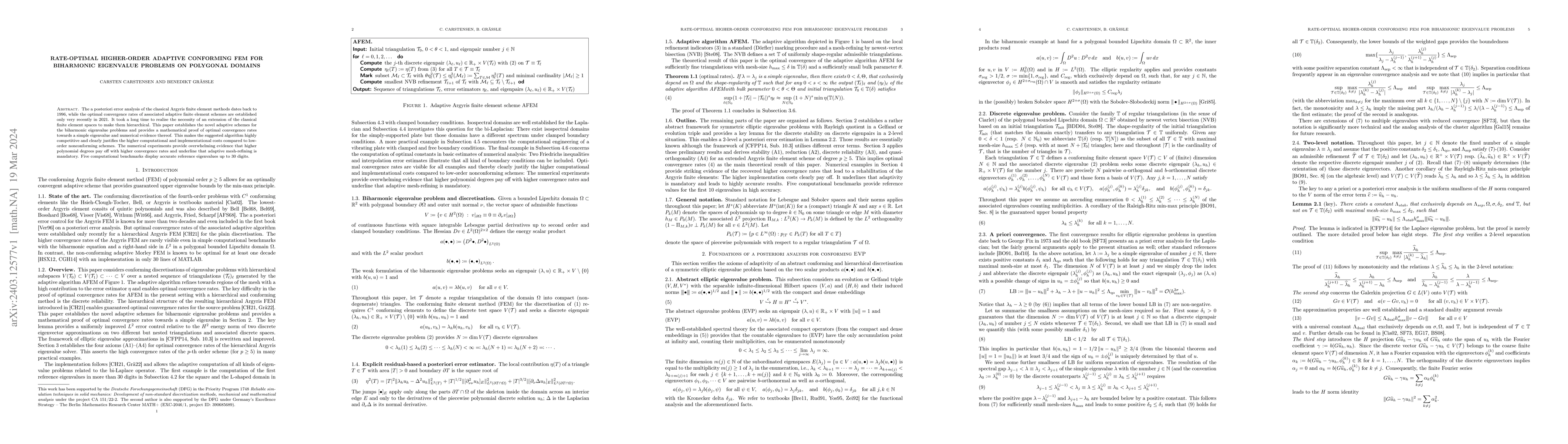 Thumbnail for Rate-optimal higher-order adaptive conforming FEM for biharmonic
  eigenvalue problems on polygonal domains