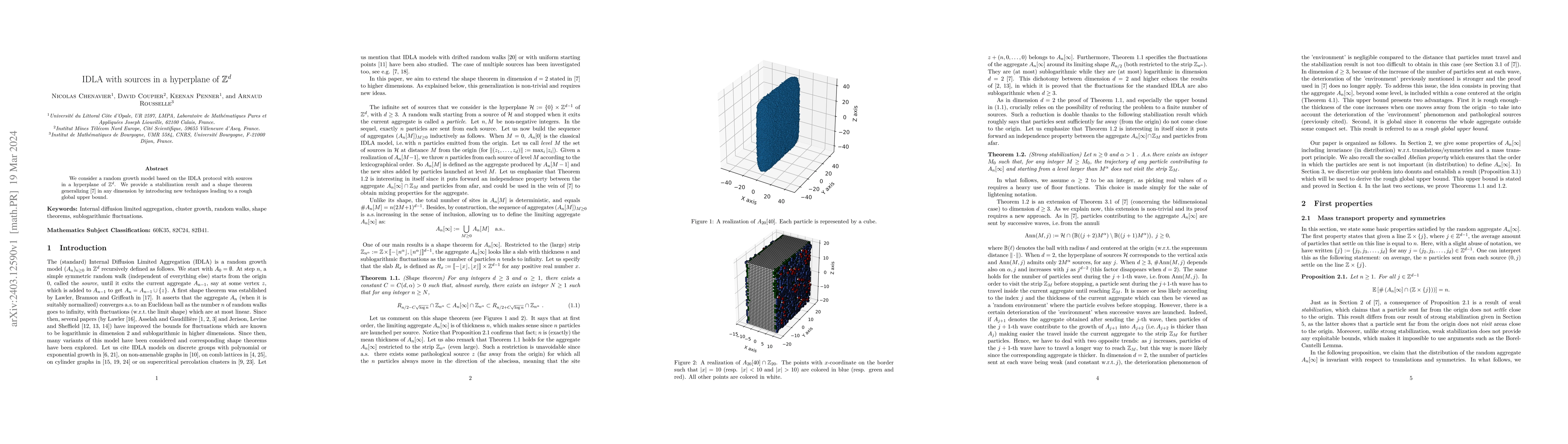 Thumbnail for IDLA with sources in a hyperplane of $\mathbb{Z}^d$
