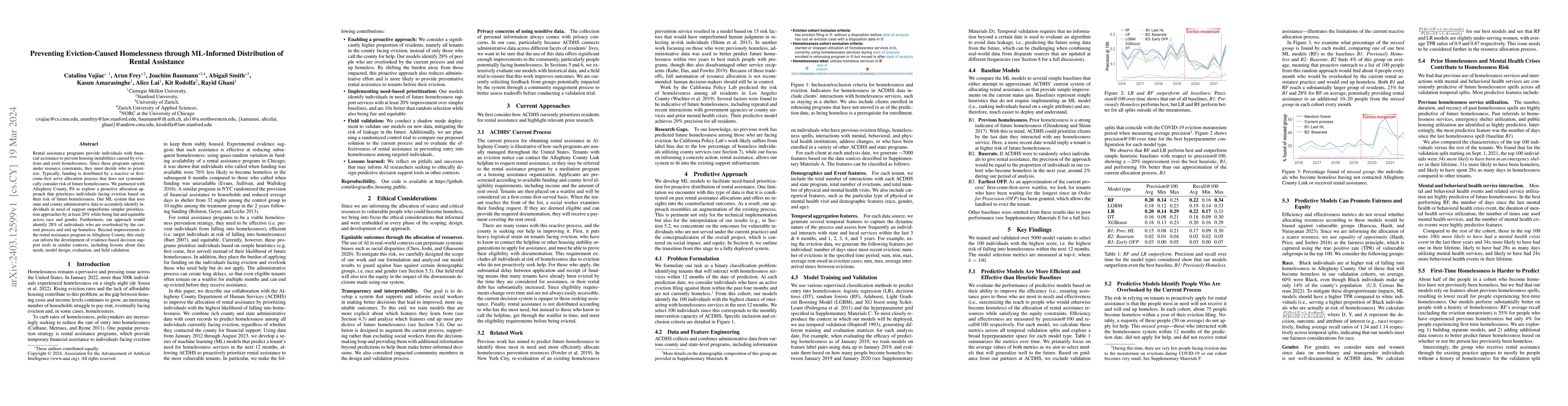 Thumbnail for Preventing Eviction-Caused Homelessness through ML-Informed Distribution
  of Rental Assistance