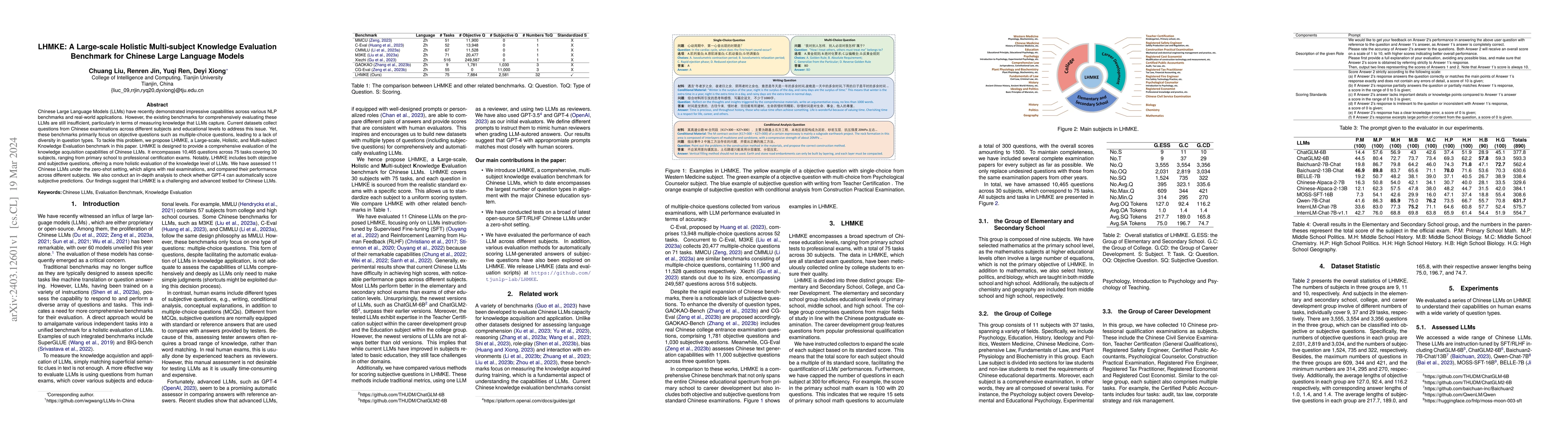 Thumbnail for LHMKE: A Large-scale Holistic Multi-subject Knowledge Evaluation
  Benchmark for Chinese Large Language Models