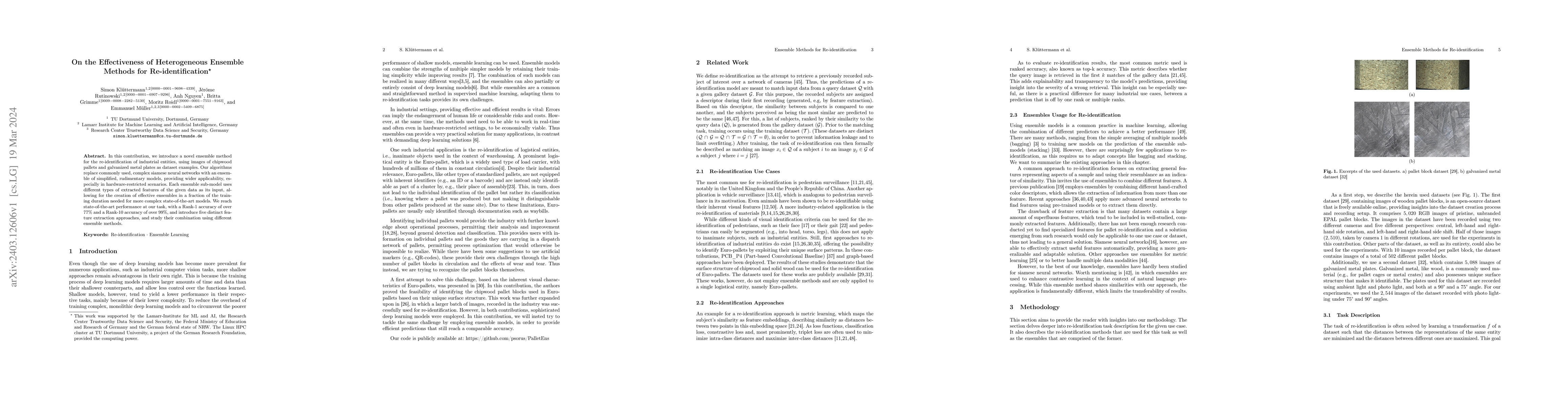 Thumbnail for On the Effectiveness of Heterogeneous Ensemble Methods for
  Re-identification