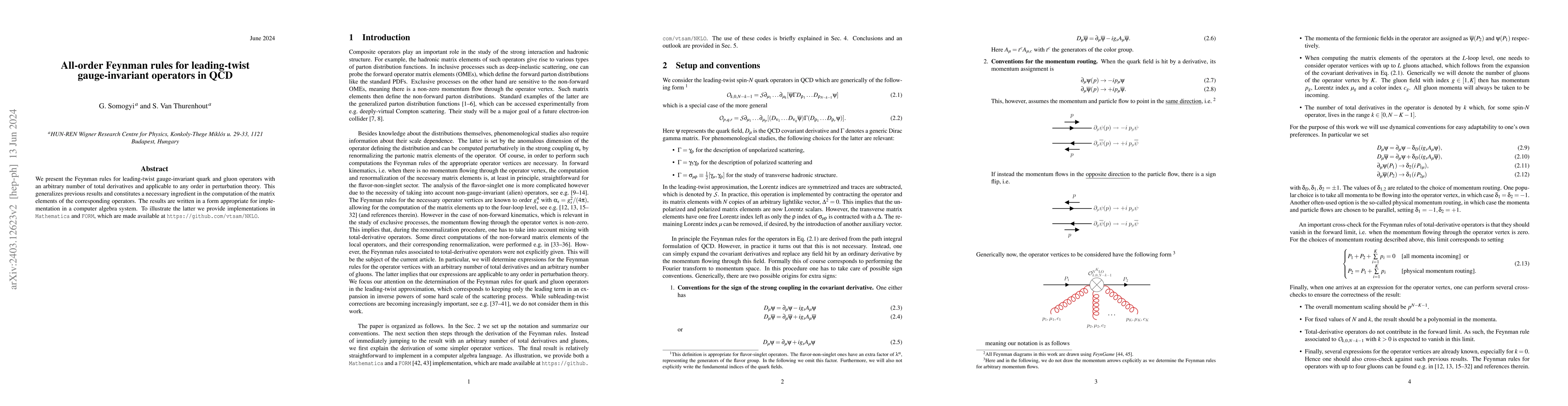 Thumbnail for All-order Feynman rules for leading-twist gauge-invariant operators in
  QCD