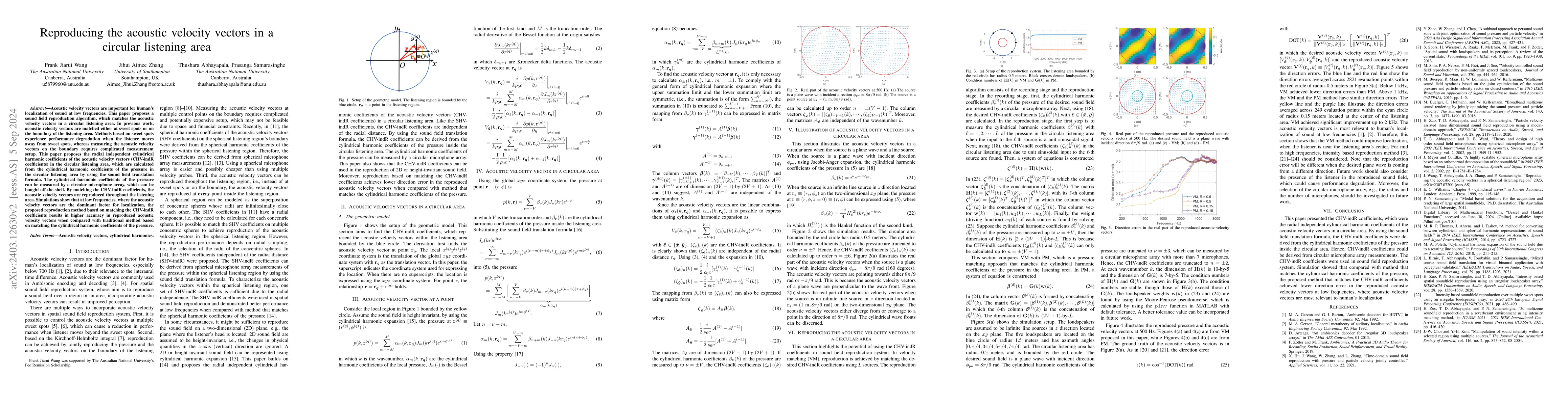 Thumbnail for Reproducing the Acoustic Velocity Vectors in a Circular Listening Area