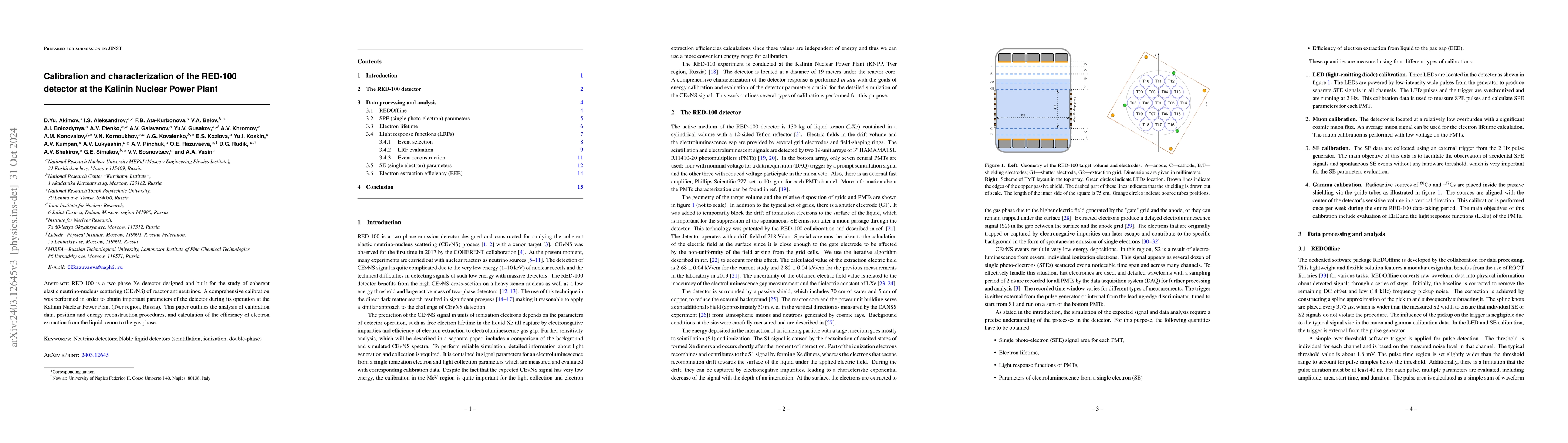 Thumbnail for Calibration and characterization of the RED-100 detector at the Kalinin
  nuclear power plant
