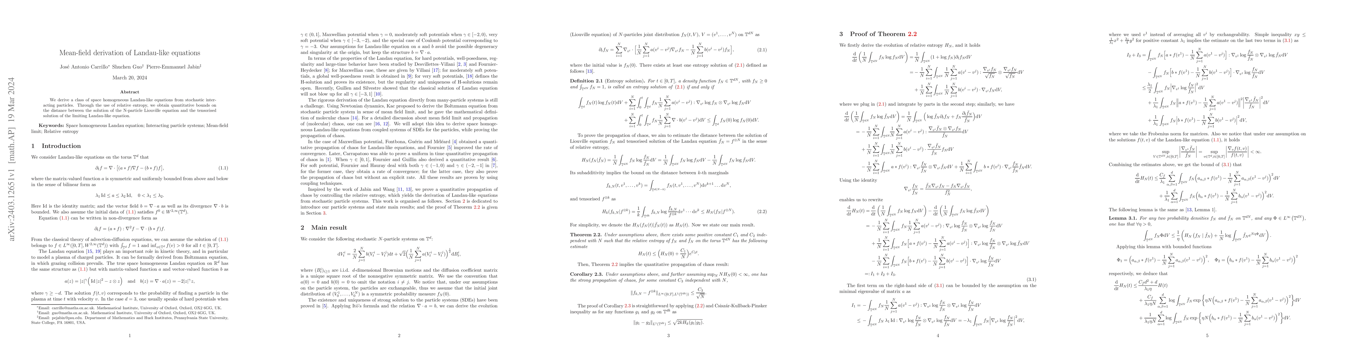 Thumbnail for Mean-field derivation of Landau-like equations