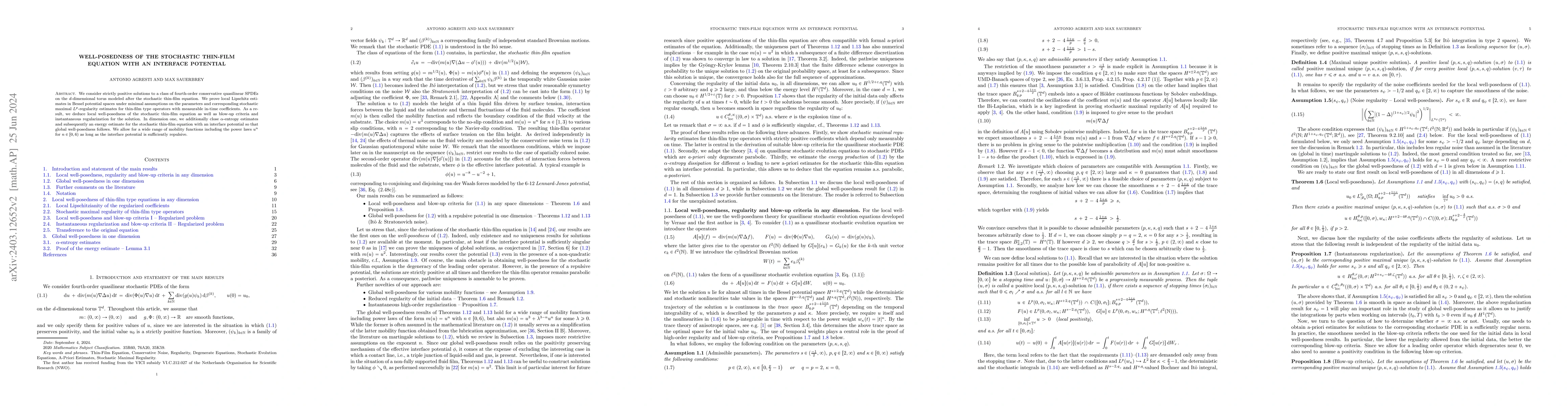 Thumbnail for Well-posedness of the stochastic thin-film equation with an interface
  potential