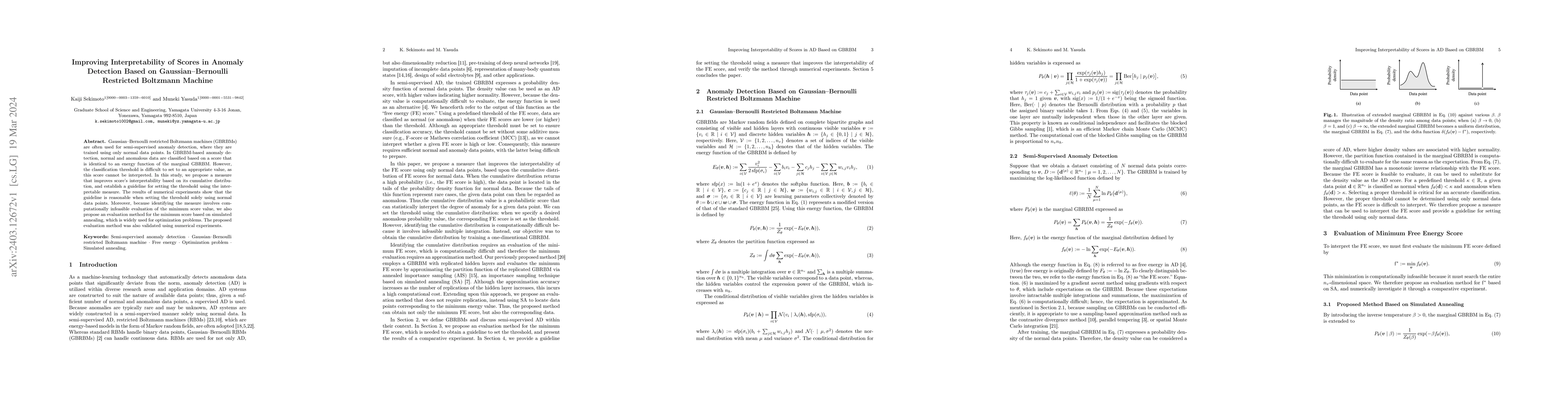 Thumbnail for Improving Interpretability of Scores in Anomaly Detection Based on
  Gaussian-Bernoulli Restricted Boltzmann Machine