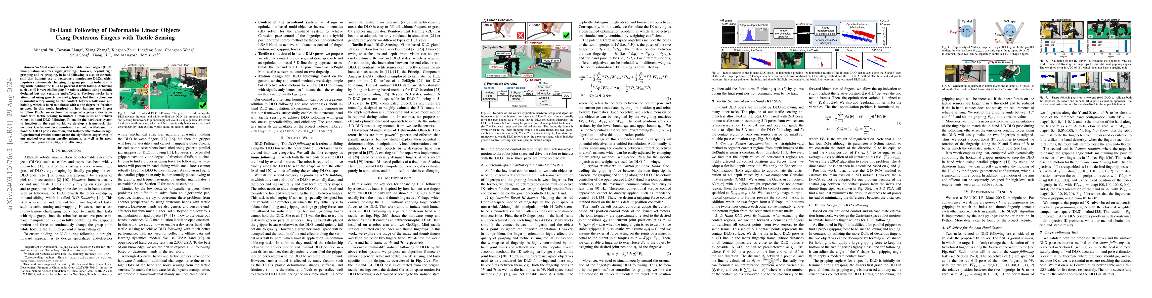 Thumbnail for In-Hand Following of Deformable Linear Objects Using Dexterous Fingers
  with Tactile Sensing
