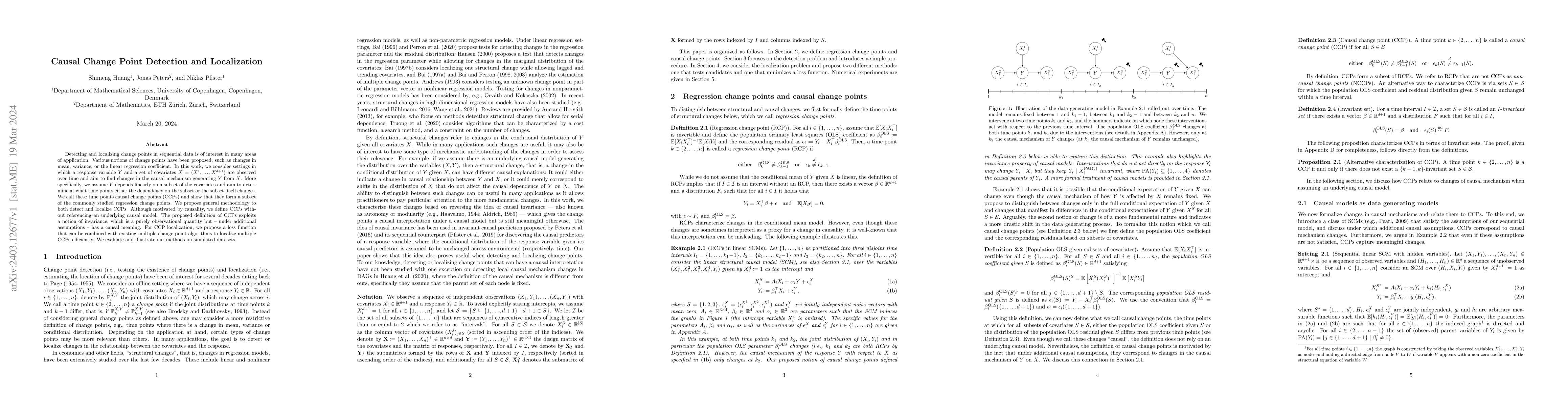 Thumbnail for Causal Change Point Detection and Localization
