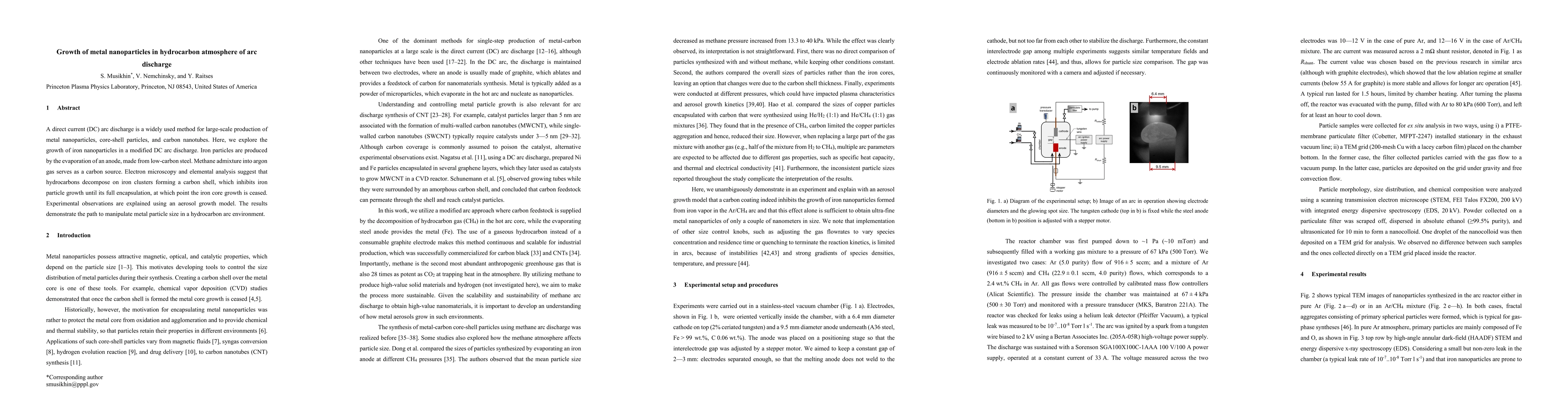 Thumbnail for Growth of metal nanoparticles in hydrocarbon atmosphere of arc discharge