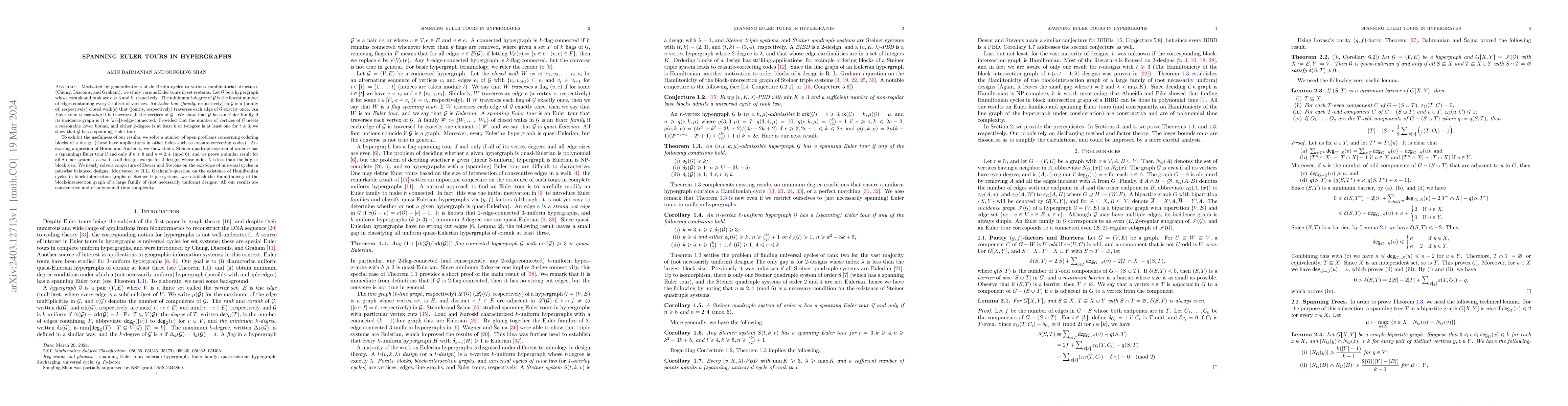 Thumbnail for Spanning Euler Tours in Hypergraphs
