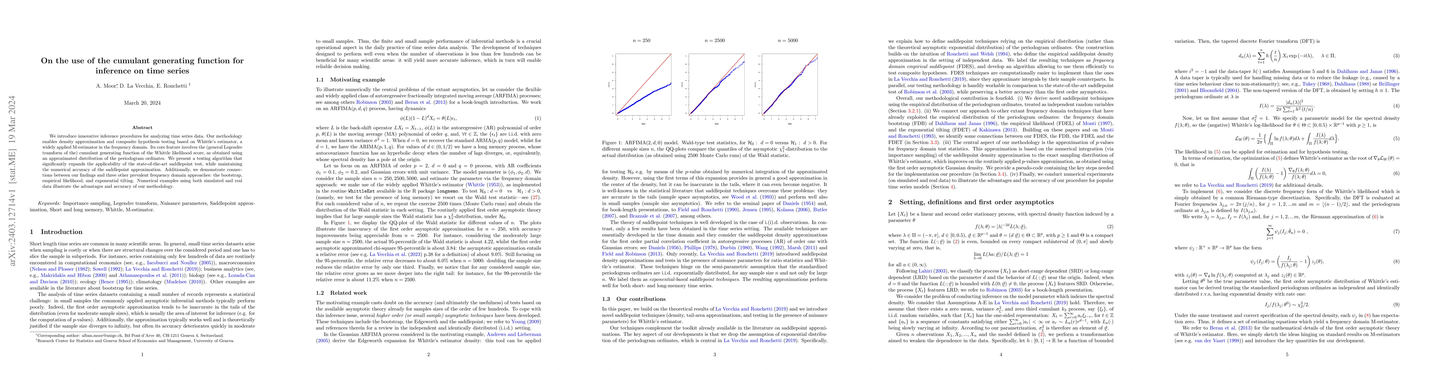 Thumbnail for On the use of the cumulant generating function for inference on time
  series