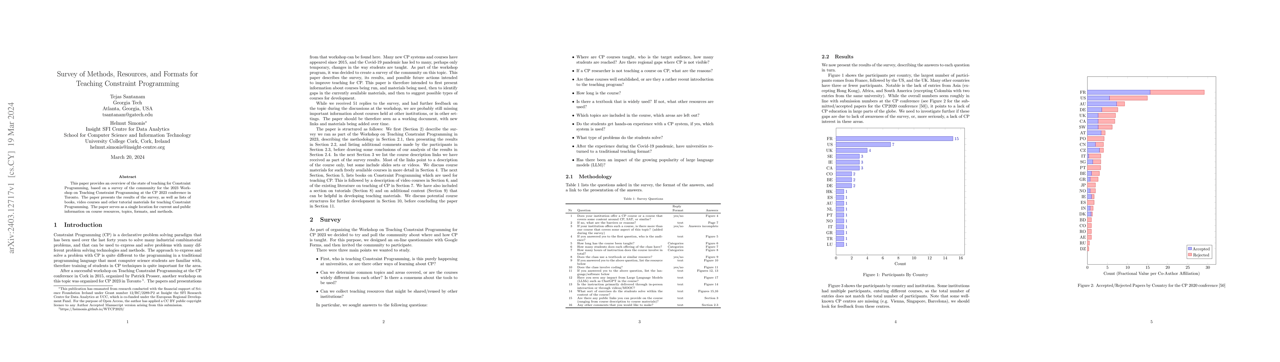 Thumbnail for Survey of Methods, Resources, and Formats for Teaching Constraint
  Programming
