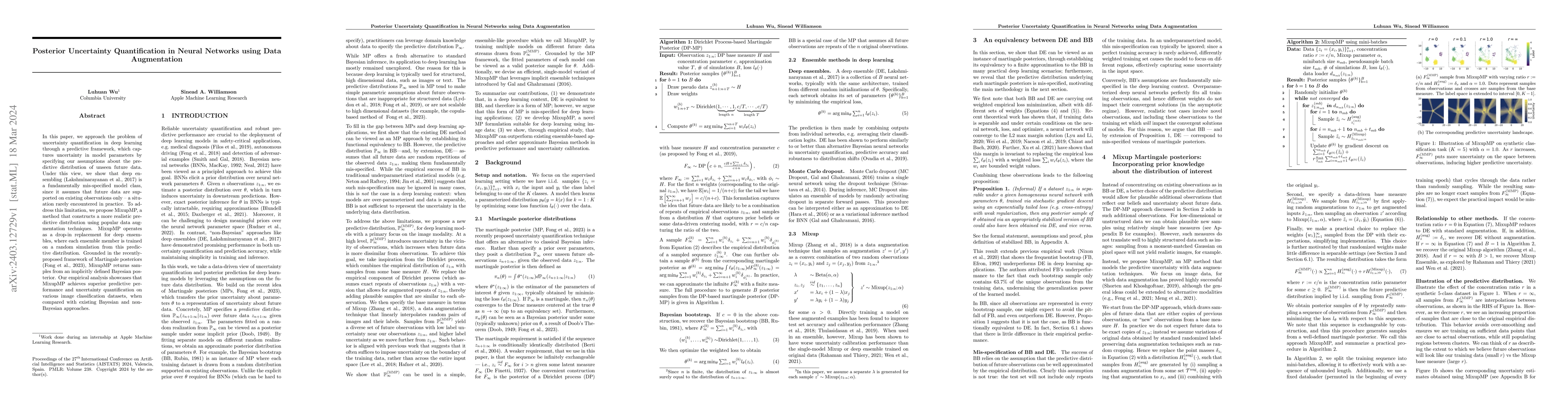 Thumbnail for Posterior Uncertainty Quantification in Neural Networks using Data
  Augmentation