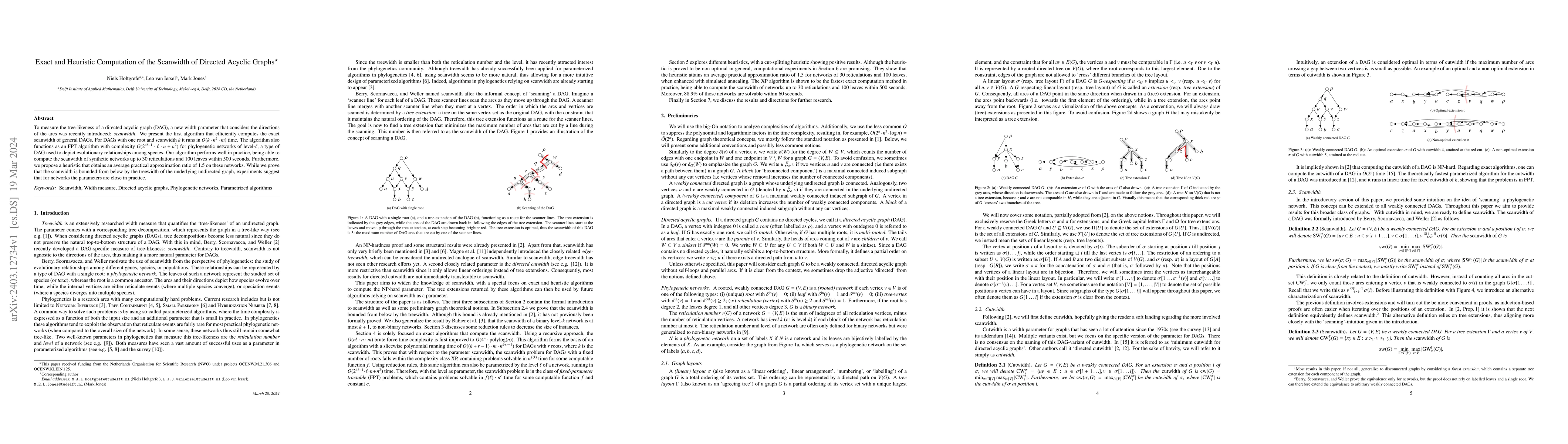 Thumbnail for Exact and Heuristic Computation of the Scanwidth of Directed Acyclic
  Graphs
