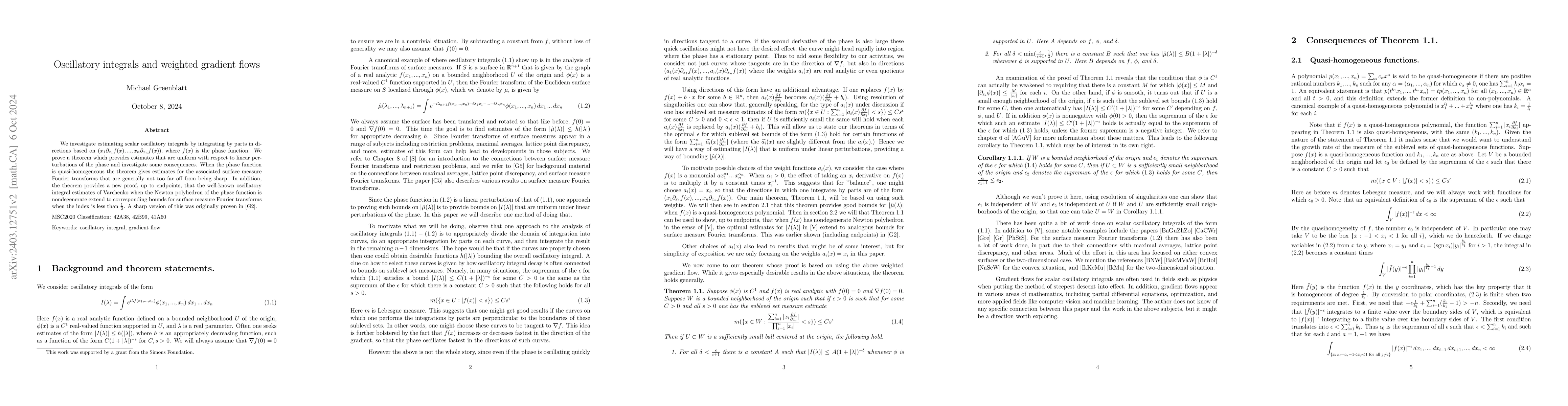 Thumbnail for Oscillatory integrals and weighted gradient flows