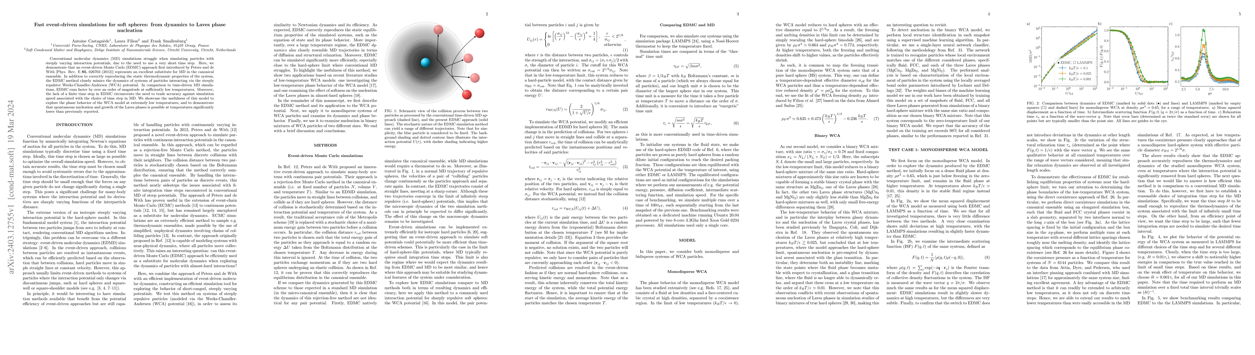 Thumbnail for Fast event-driven simulations for soft spheres: from dynamics to Laves
  phase nucleation