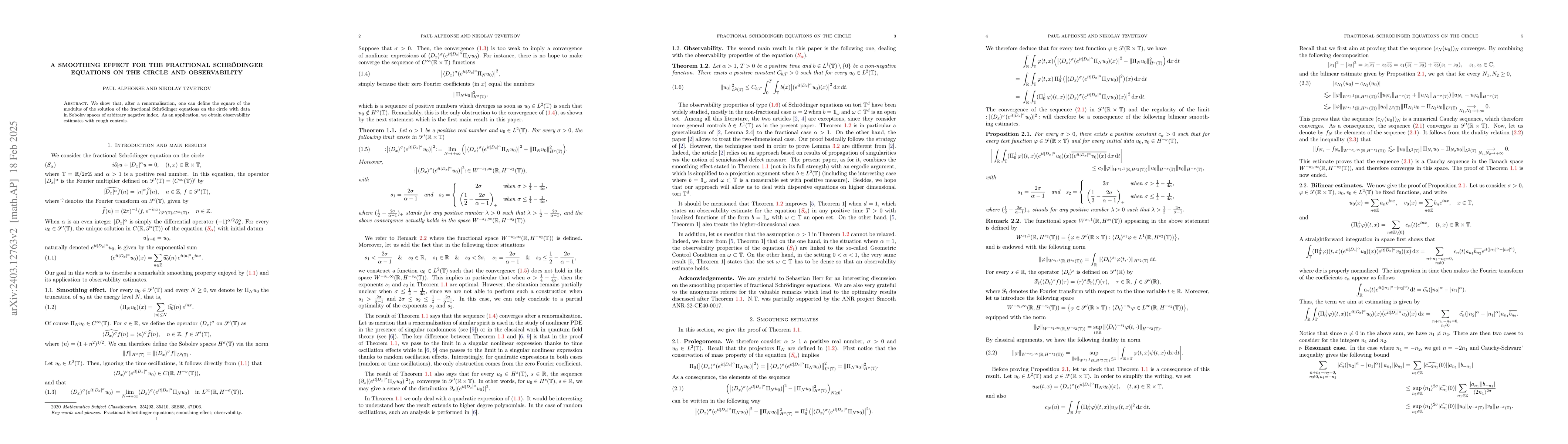 Thumbnail for A smoothing effect for the fractional Schr\"odinger equations on the
  circle and observability