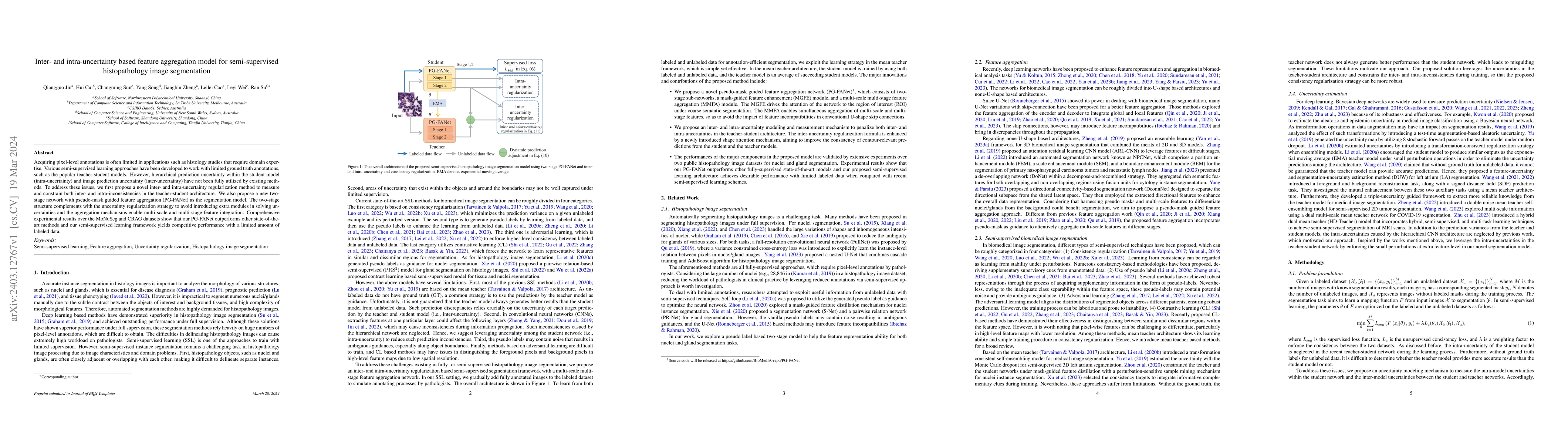 Thumbnail for Inter- and intra-uncertainty based feature aggregation model for
  semi-supervised histopathology image segmentation