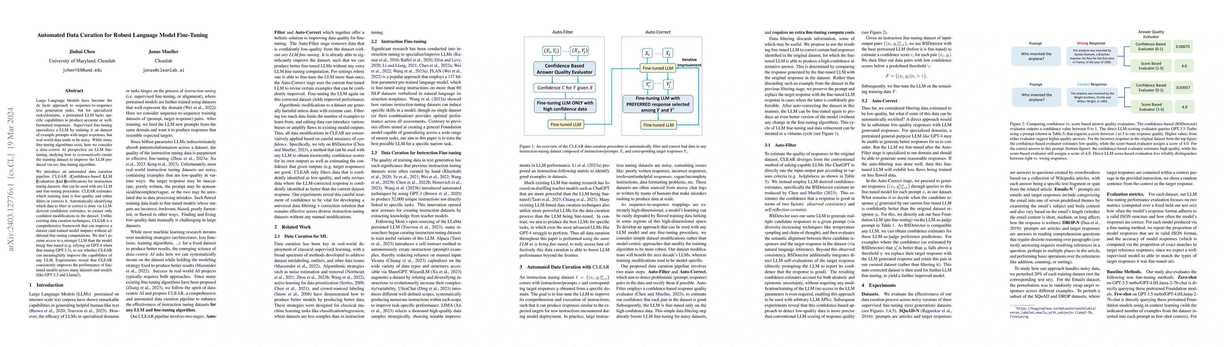 Thumbnail for Automated Data Curation for Robust Language Model Fine-Tuning