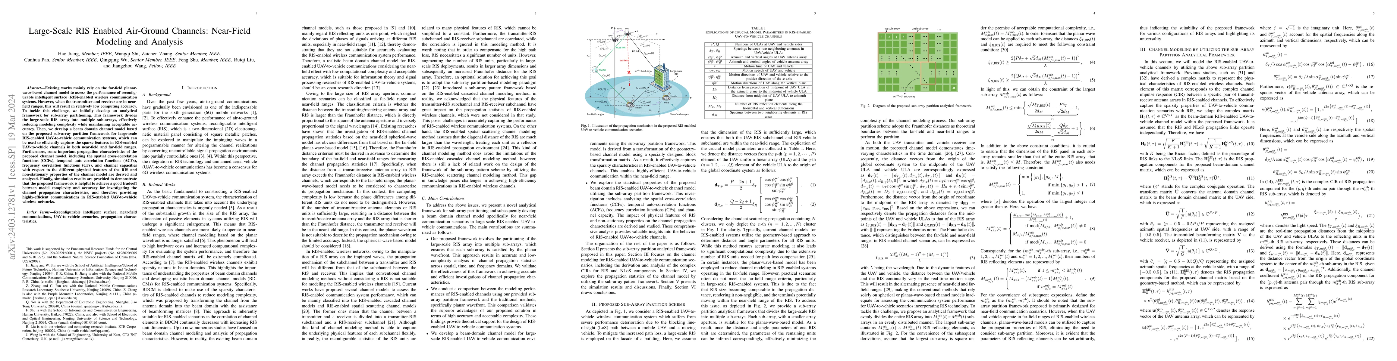 Thumbnail for Large-Scale RIS Enabled Air-Ground Channels: Near-Field Modeling and
  Analysis