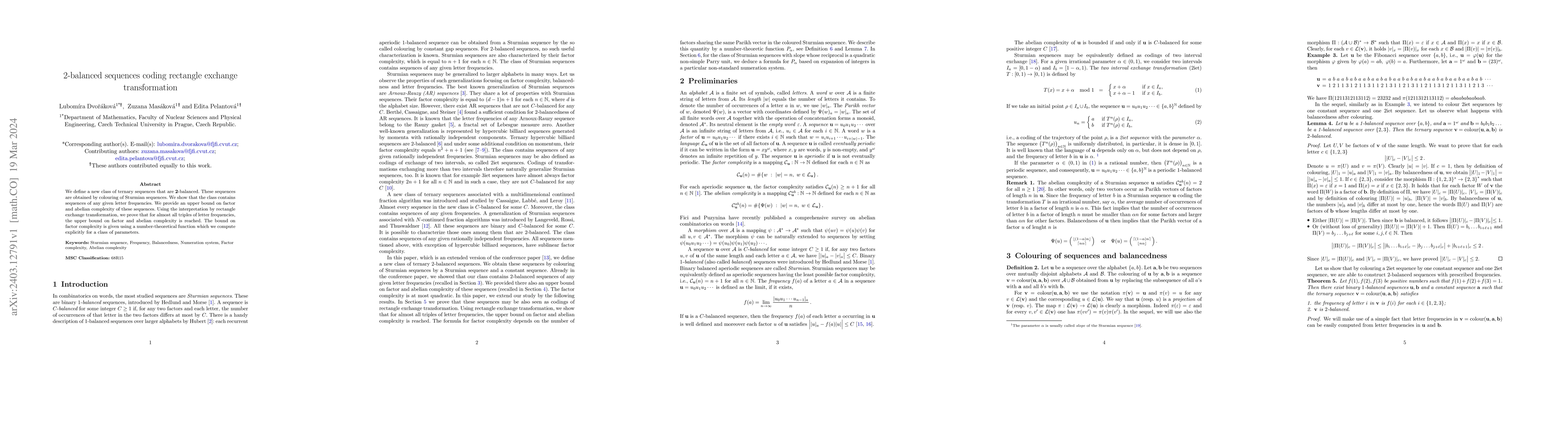 Thumbnail for 2-balanced sequences coding rectangle exchange transformation