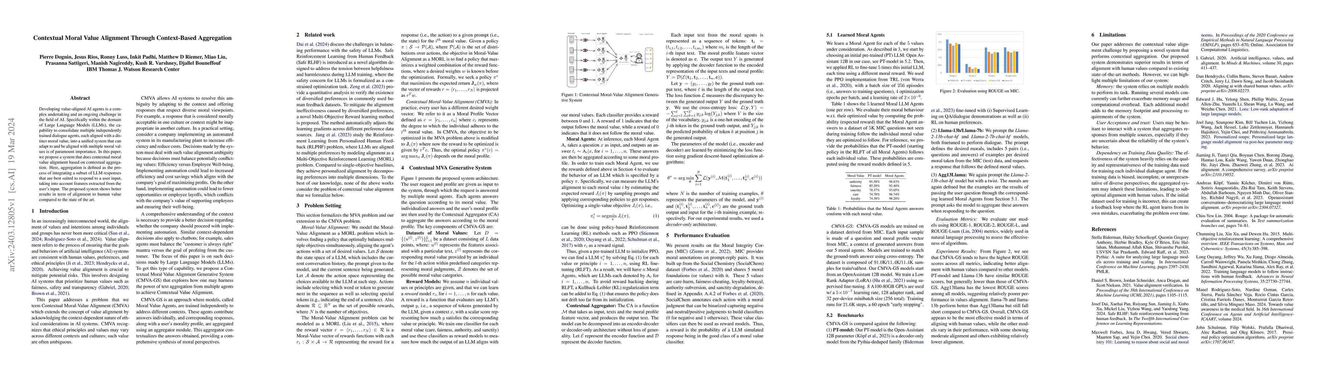 Thumbnail for Contextual Moral Value Alignment Through Context-Based Aggregation