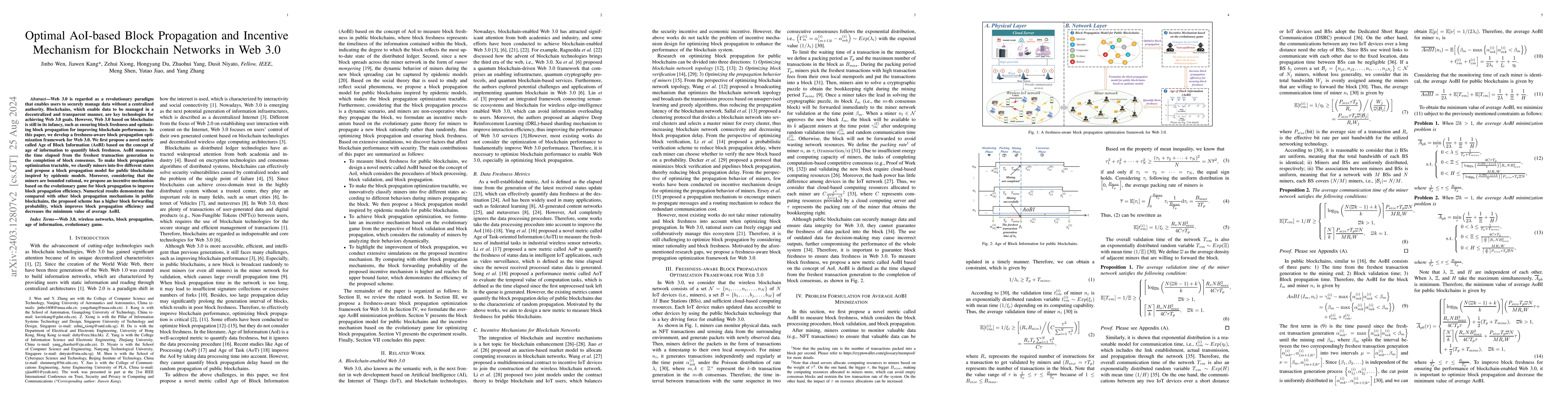 Thumbnail for Freshness-aware Block Propagation Optimization in 6G-based Web 3.0: An
  Evolutionary Game Approach