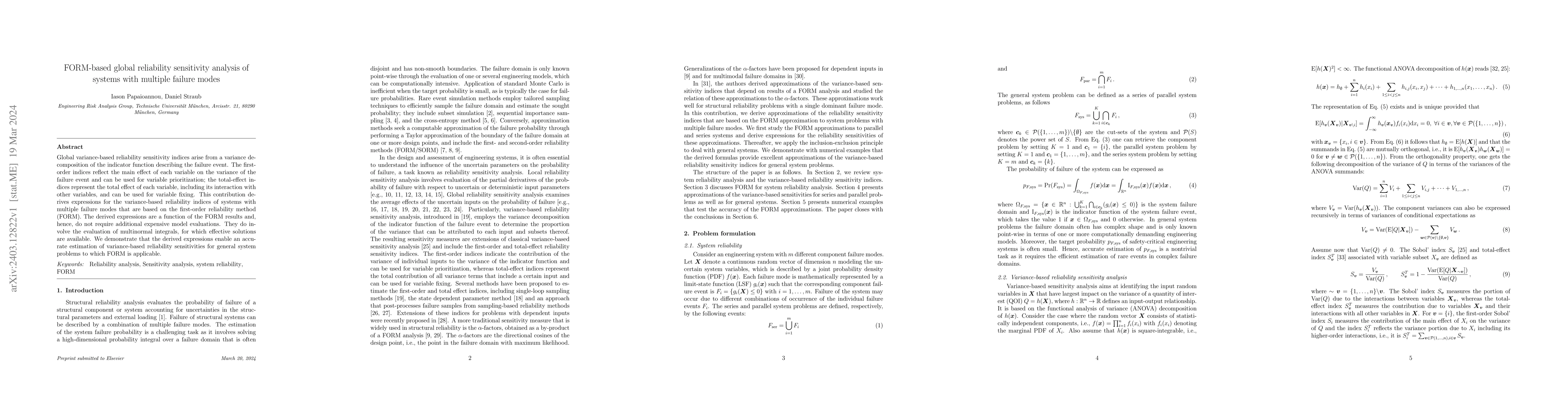 Thumbnail for FORM-based global reliability sensitivity analysis of systems with
  multiple failure modes