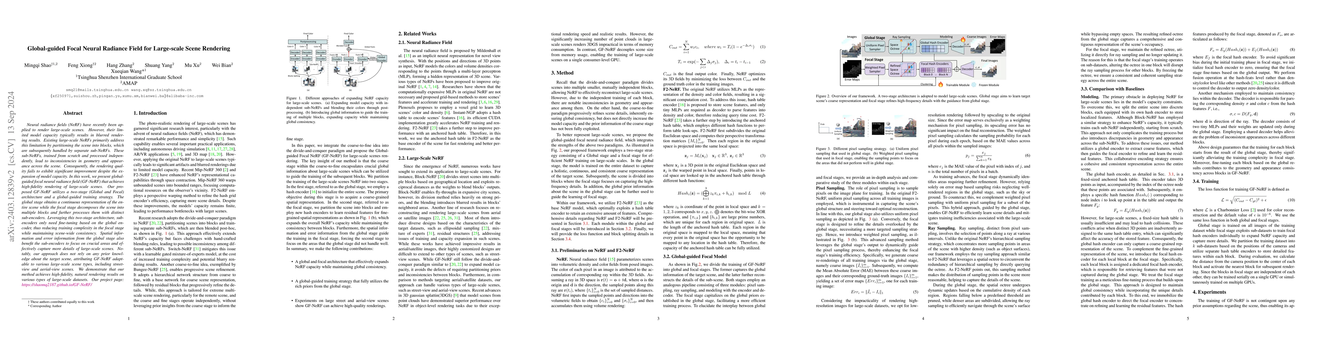 Thumbnail for Global-guided Focal Neural Radiance Field for Large-scale Scene
  Rendering
