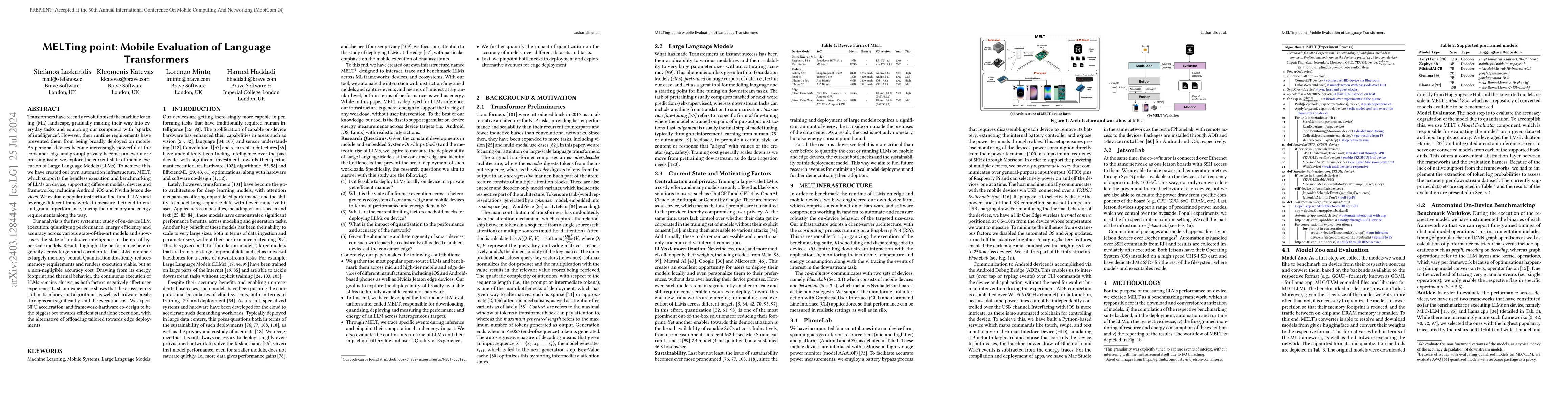 Thumbnail for MELTing point: Mobile Evaluation of Language Transformers