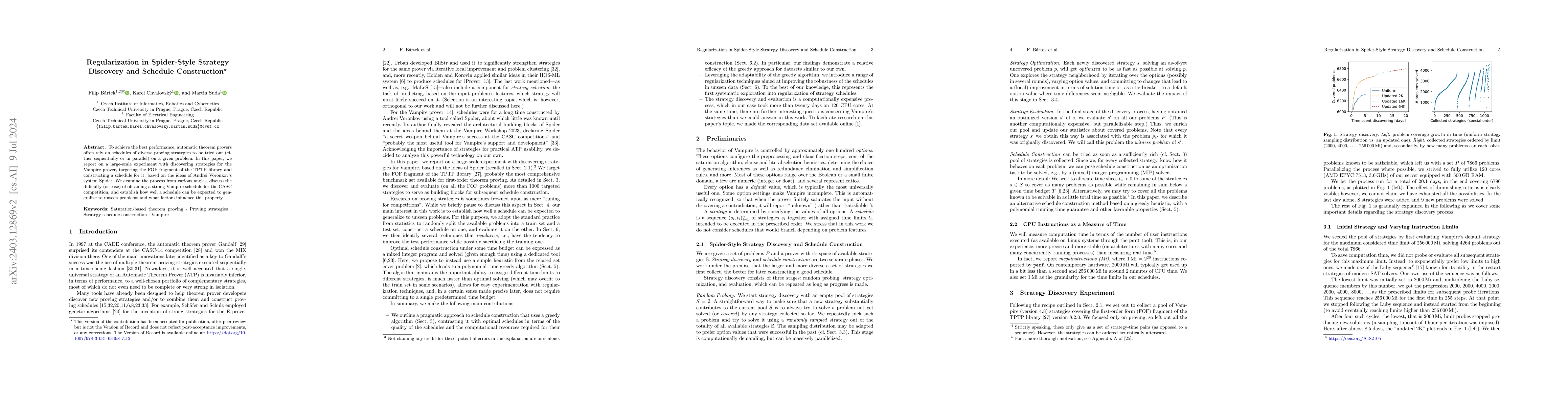 Thumbnail for Regularization in Spider-Style Strategy Discovery and Schedule
  Construction