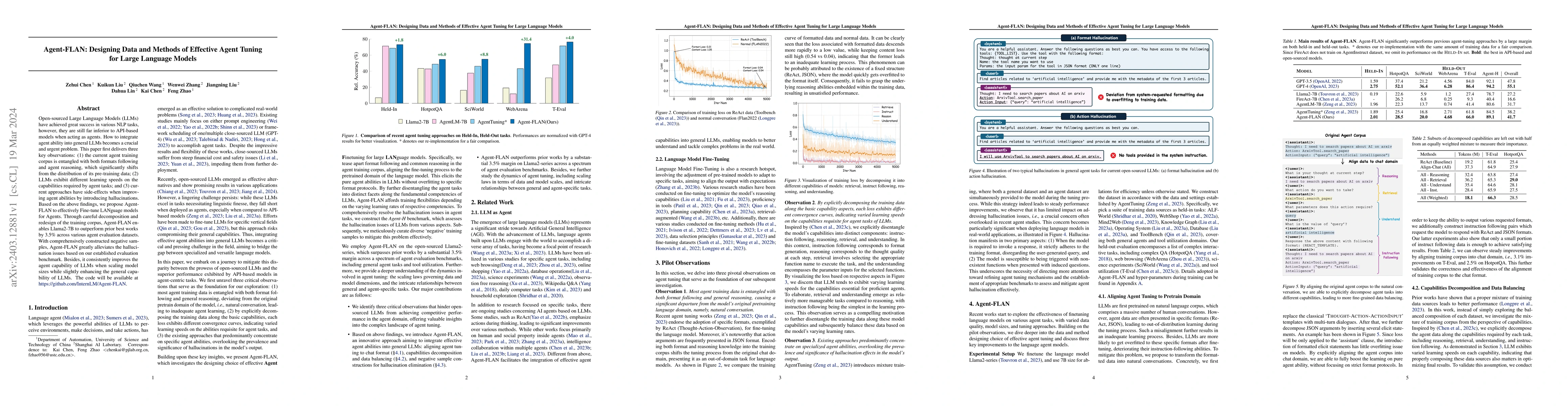 Thumbnail for Agent-FLAN: Designing Data and Methods of Effective Agent Tuning for
  Large Language Models