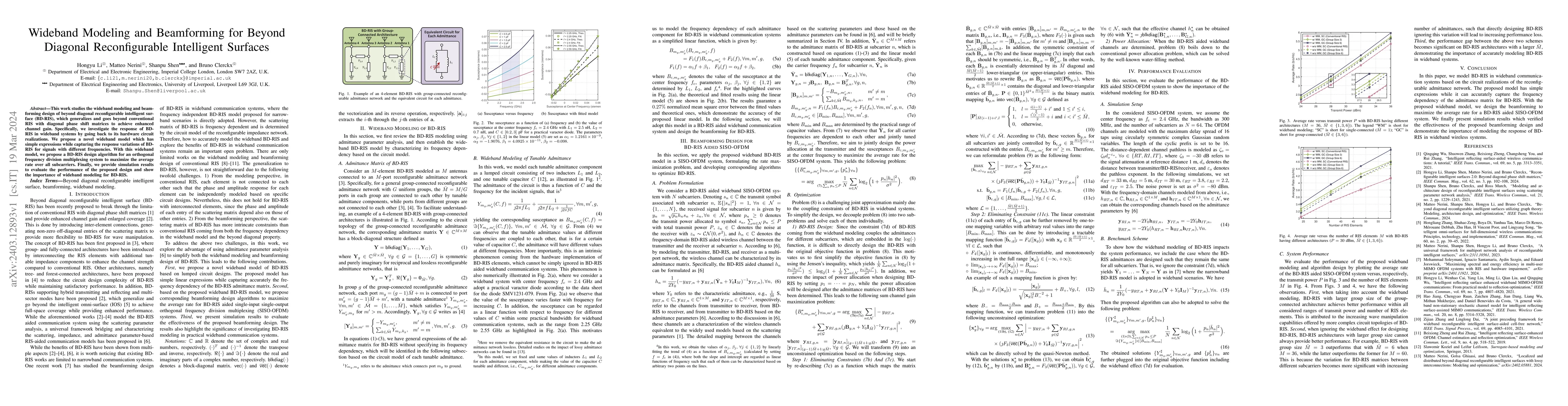 Thumbnail for Wideband Modeling and Beamforming for Beyond Diagonal Reconfigurable
  Intelligent Surfaces